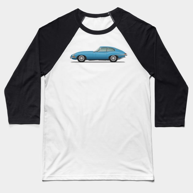 E Type Series 1 Coupe Cotswold Blue Baseball T-Shirt by SteveHClark